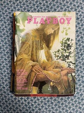 1972 PLAYBOY Magazine with Pink Masthead and Soft Yellow Cover Art